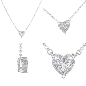 Platinum Heart Solitaire Necklace
