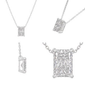White Gold Radiant Solitaire Necklace