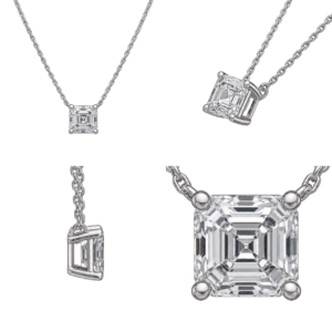 White Gold Asscher Solitaire Necklace
